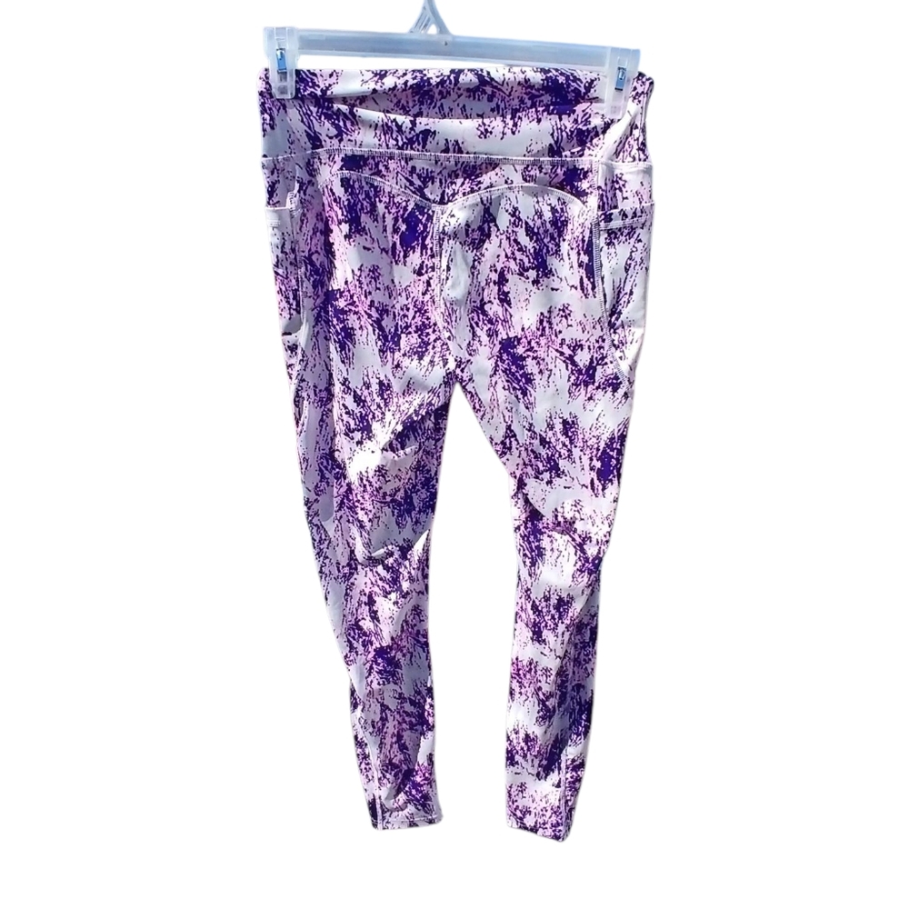 Purple and White Patterned Leggings